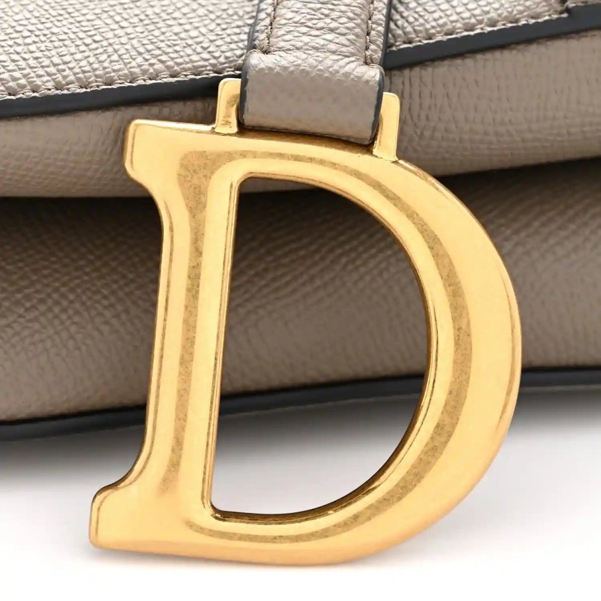 Christian Dior Grained Calfskin Saddle Bag in Clay Green - NEESTRA