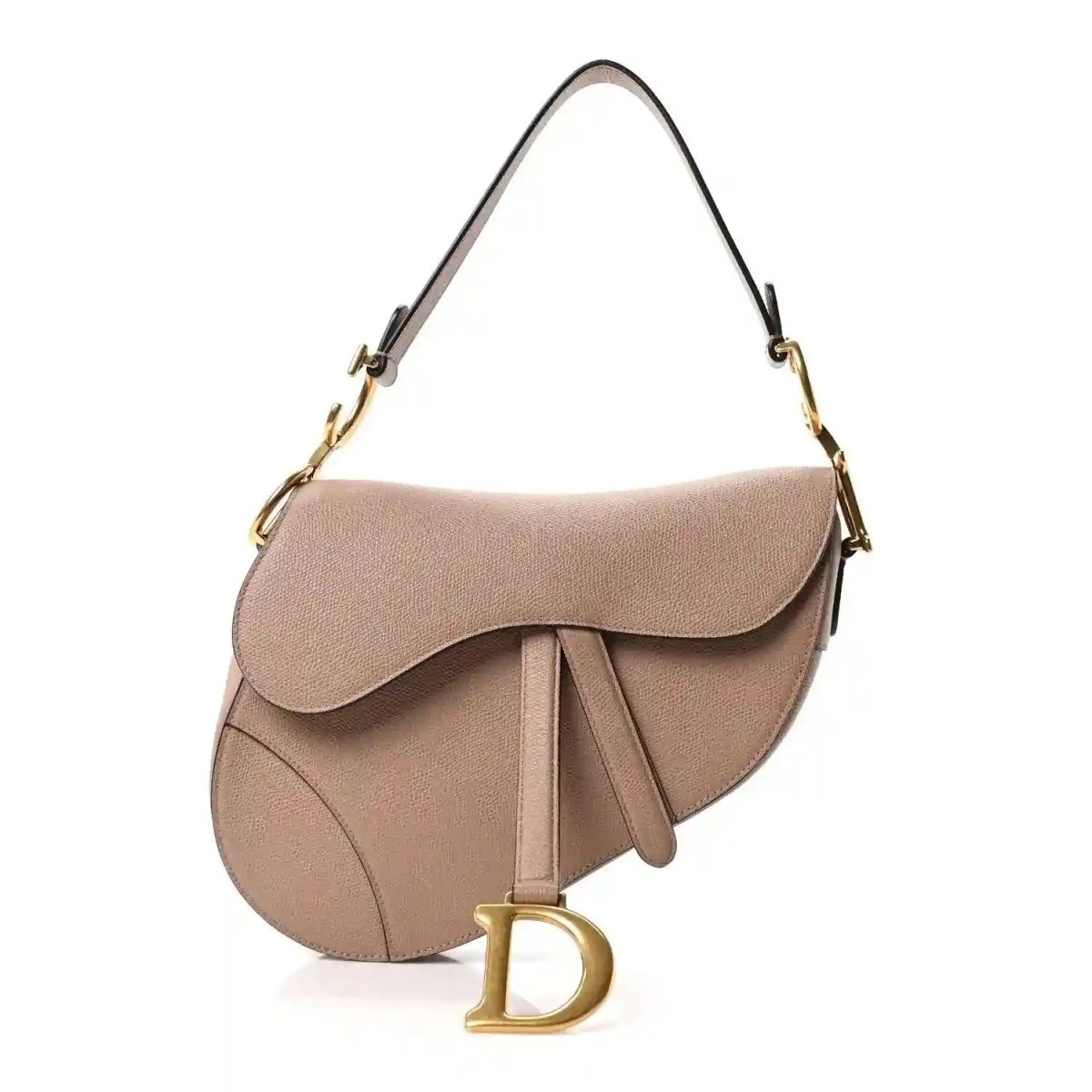 Christian Dior Grained Calfskin Saddle Bag in Fard Light Pink - NEESTRA
