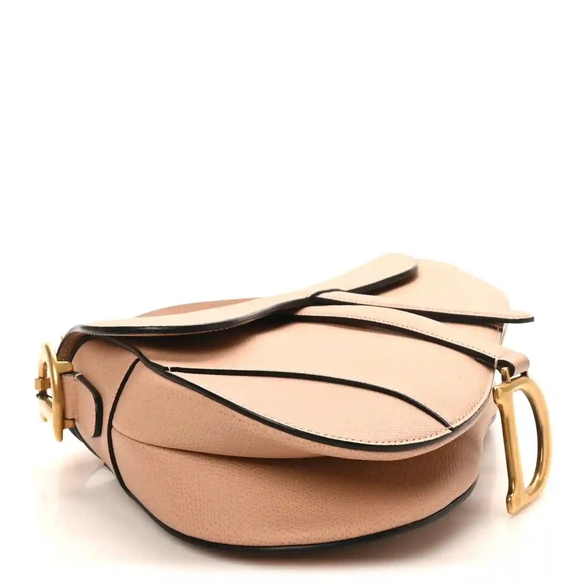Christian Dior Grained Calfskin Saddle Bag in Light Pink - NEESTRA