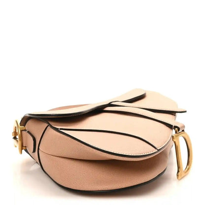 Christian Dior Grained Calfskin Saddle Bag in Light Pink - NEESTRA