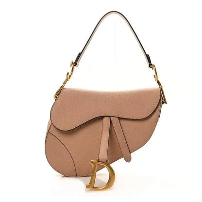 Christian Dior Grained Calfskin Saddle Bag in Light Pink - NEESTRA
