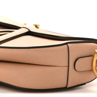 Christian Dior Grained Calfskin Saddle Bag in Light Pink - NEESTRA