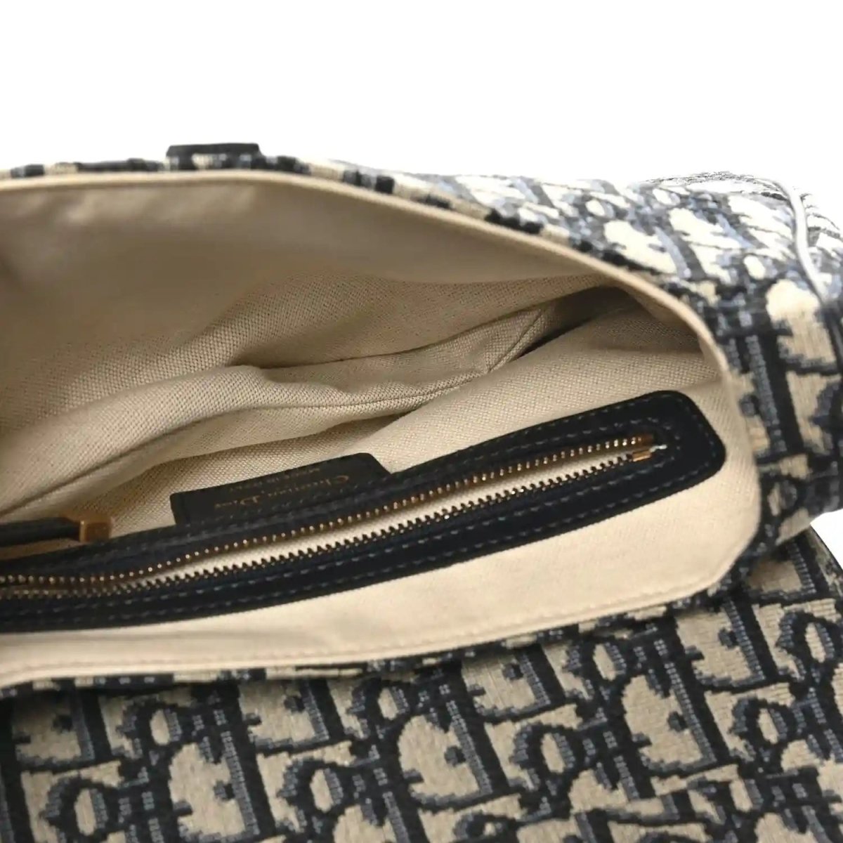 Christian Dior Oblique Monogram Canvas Saddle Shoulder Bag Blue - NEESTRA
