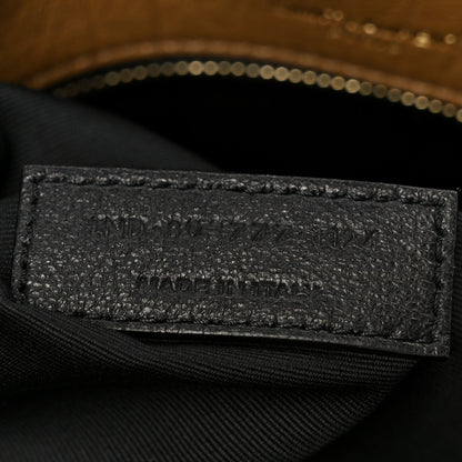 Saint Laurent Grained Lambskin Monogram Large Niki Chain Satchel Dark Cork