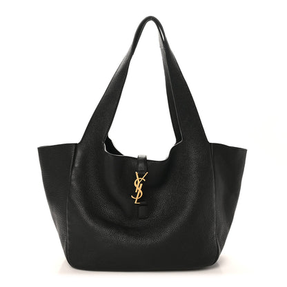 SAINT LAURENT Grained Deerskin Bea Tote Black