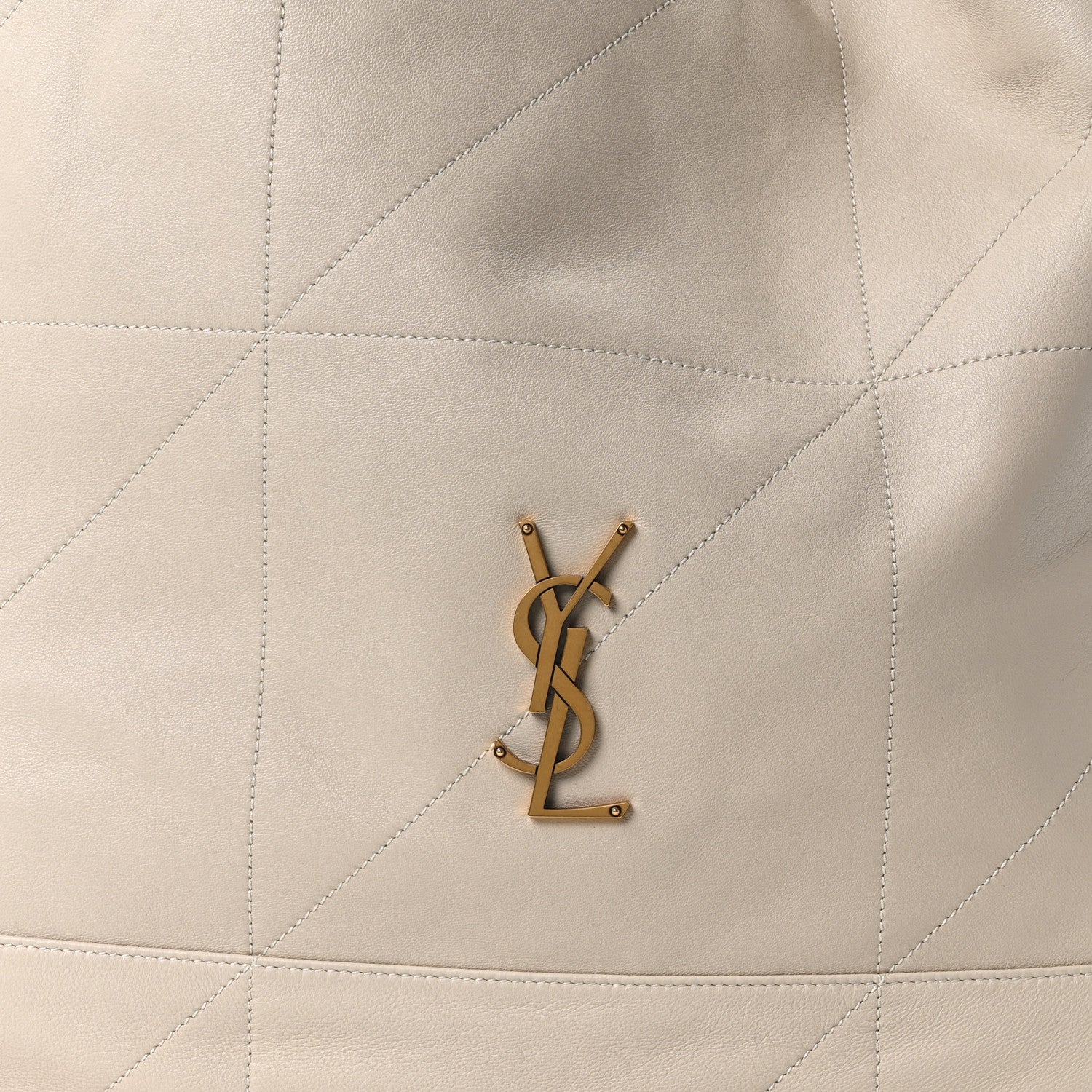 SAINT LAURENT Lambskin Matelasse Monogram Large Jamie 4.3 Pochon Crema Soft Off White