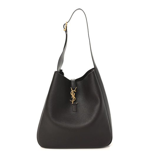 Saint Laurent Le 5 A 7 Supple Calfskin Large Soft Hobo Chocolate