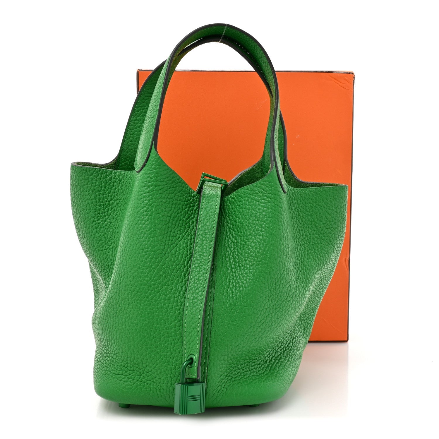 Picotin Lock 18 PM Tote Bag Taurillon Clemence Leather Bambou