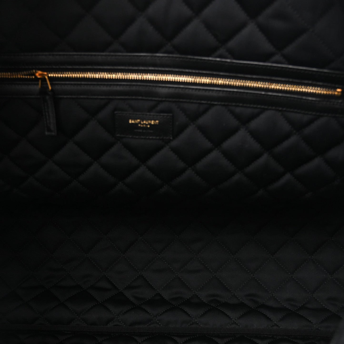 Saint Laurent ES Giant Calfskin Quilted Travel Bag Black