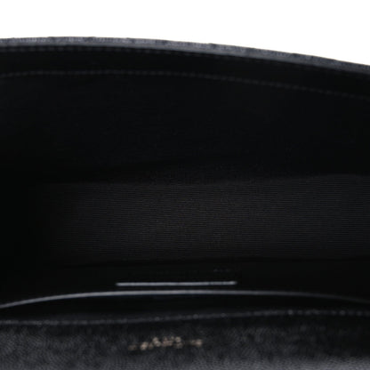 Saint Laurent Grain De Poudre Matelasse Medium Monogram Satchel Black