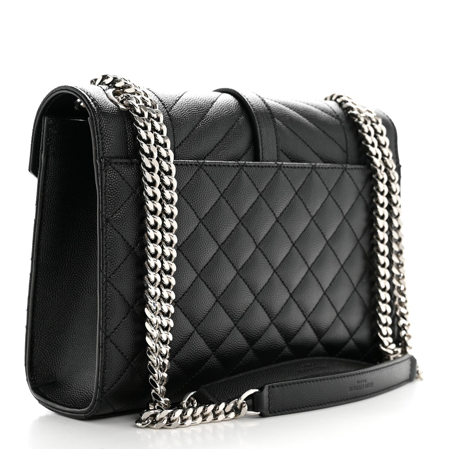Saint Laurent Mixed Matelasse Triquilt Medium Monogram Satchel Black