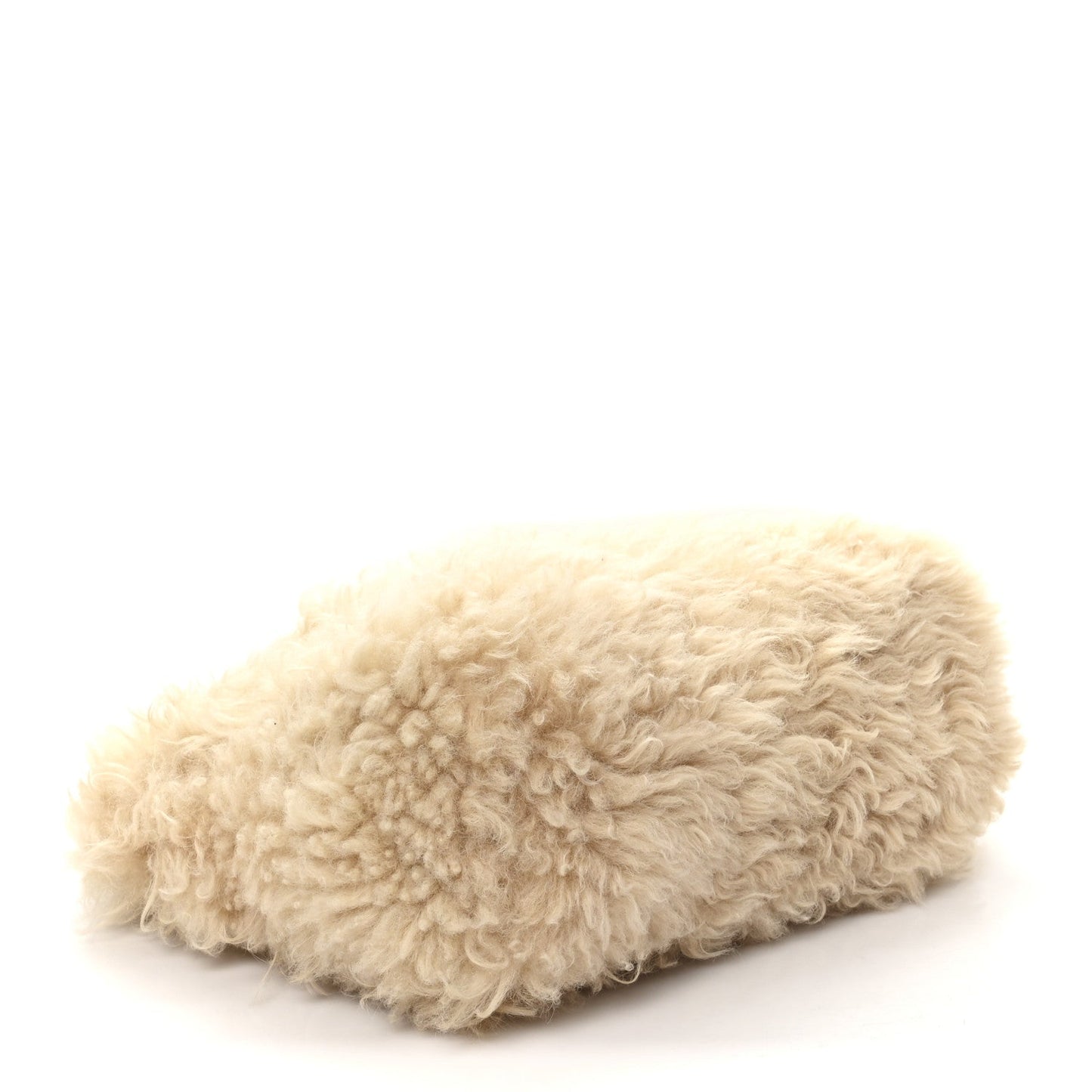 SAINT LAURENT Shearling Shoulder Bag Natural