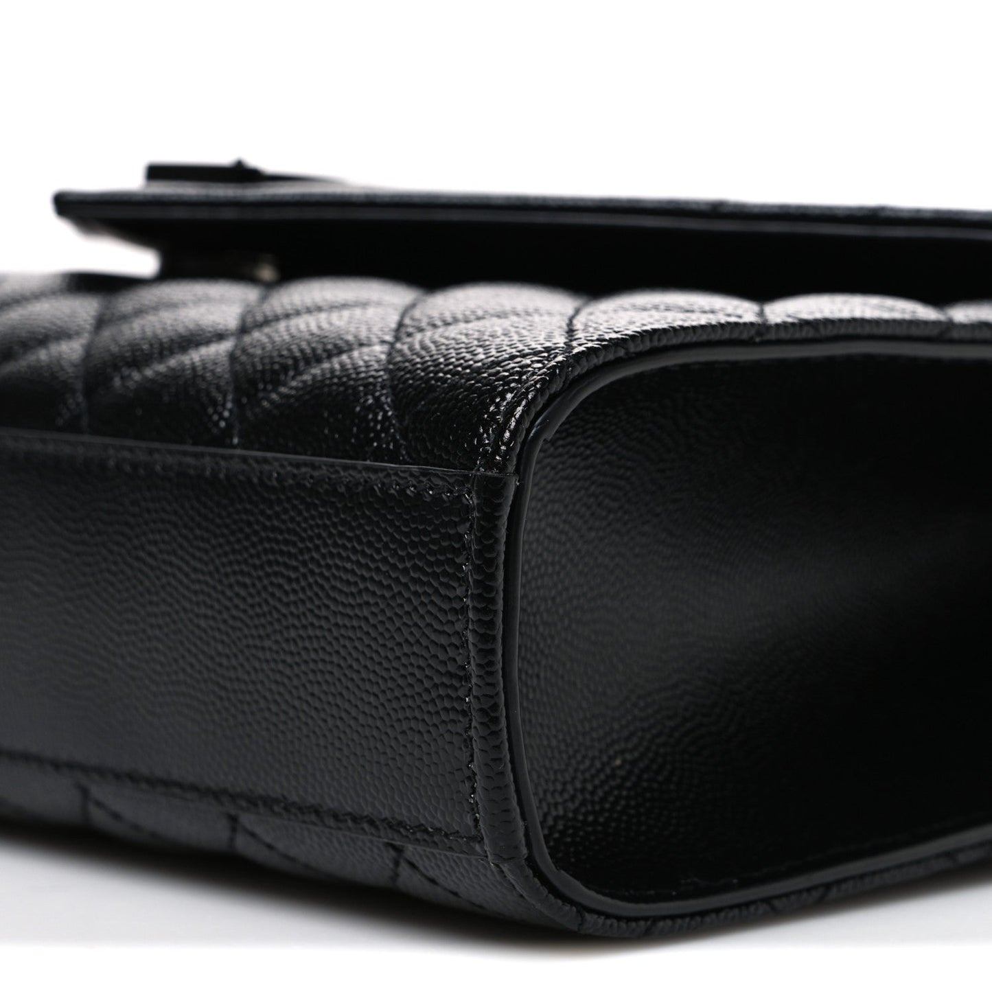Saint Laurent Grain De Poudre Matelasse Medium Monogram Satchel Black