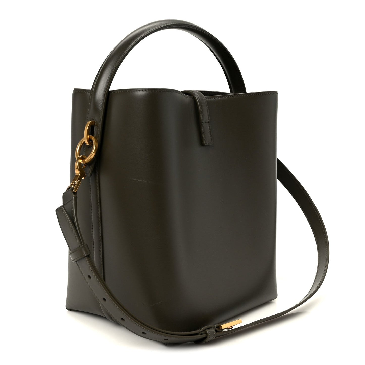Saint Laurent Shiny Calfskin Le 37 Bucket Bag Deep Musk