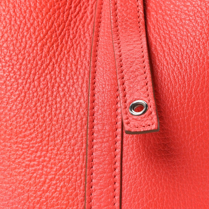 Taurillon Clemence Picotin Lock 18 PM Red Leather Tote