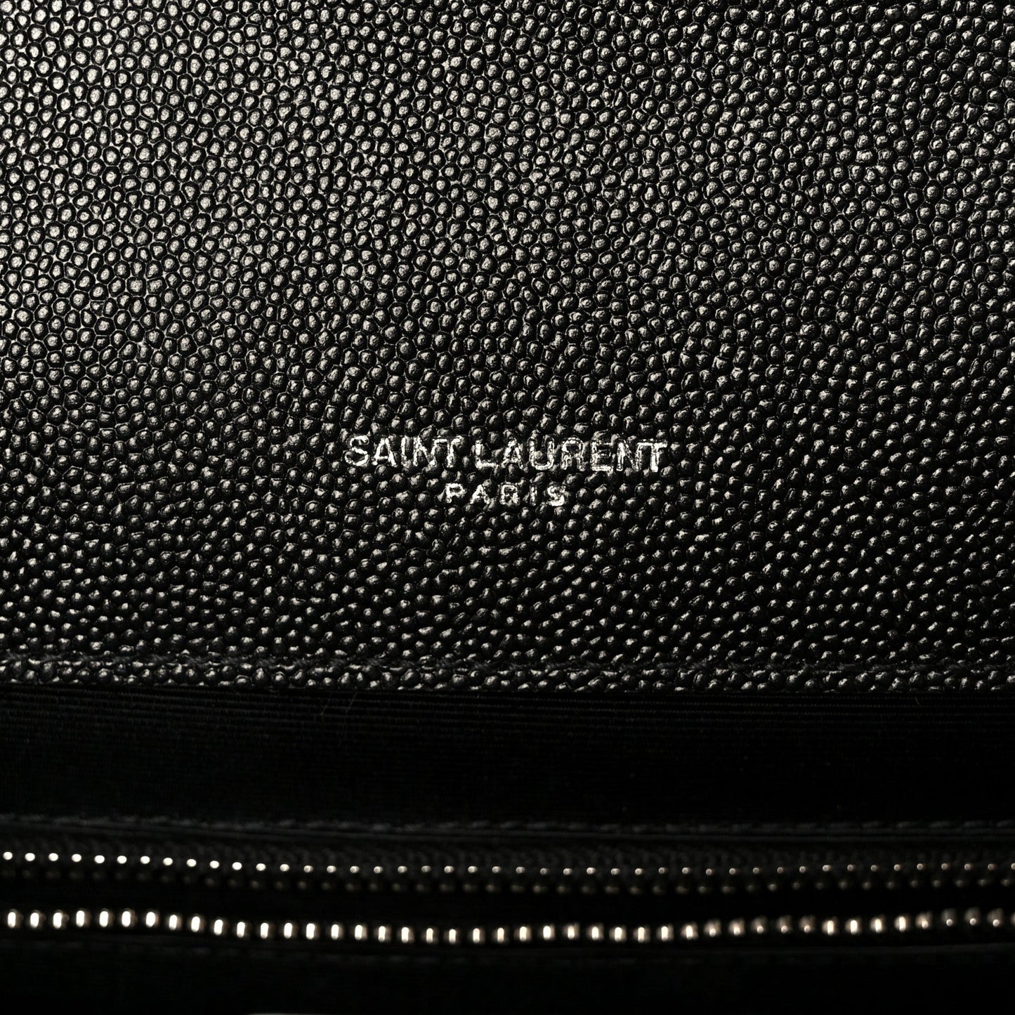 Saint Laurent Grain De Poudre Triquilt Monogram Large Satchel Black