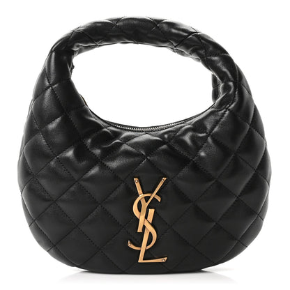 Saint Laurent Lambskin Quilted Icarino Bag Black
