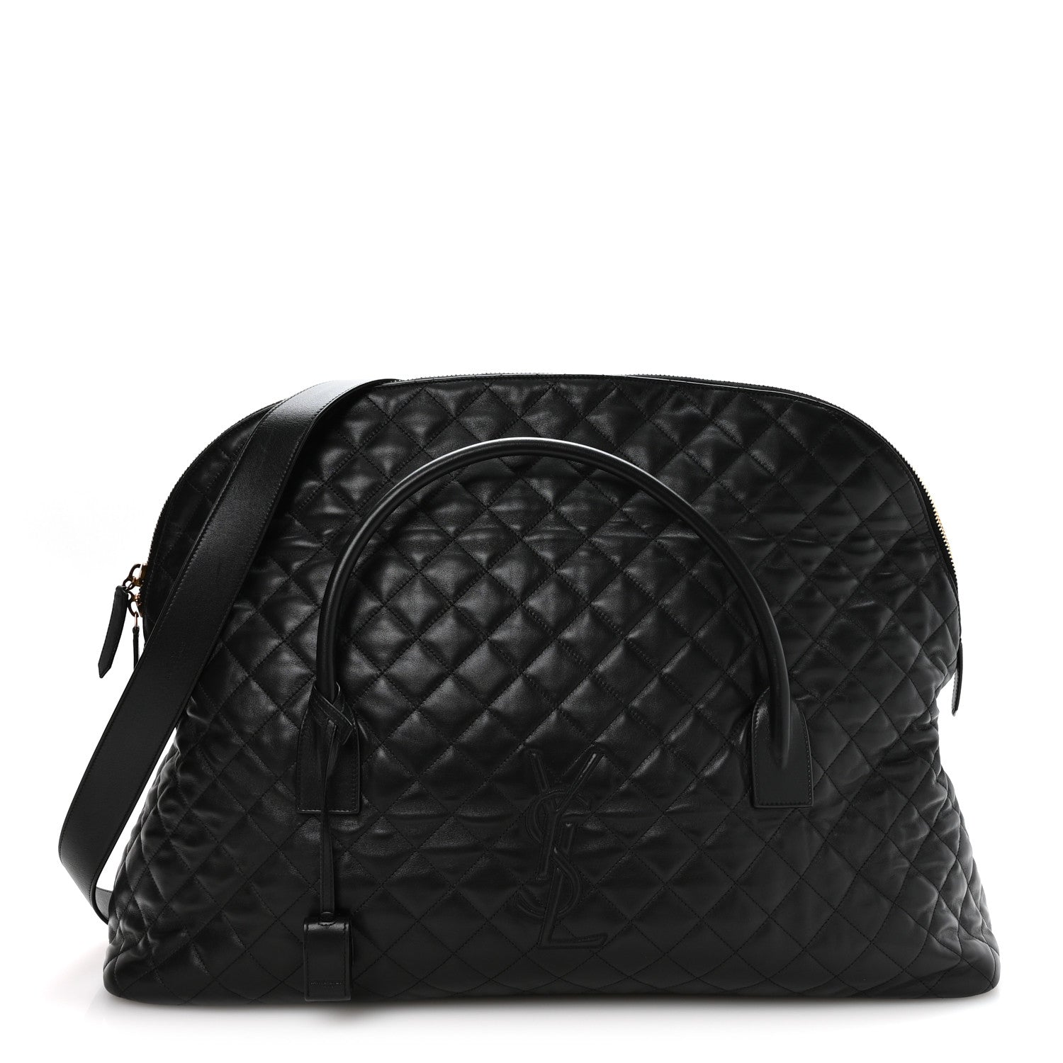 Saint Laurent Calfskin Quilted ES Giant Travel Bag Black