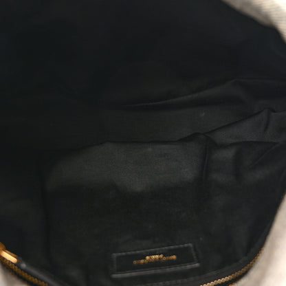 Saint Laurent Denim Quilted Medium Loulou Puffer Monogram Chain Satchel in Rodeo Blue