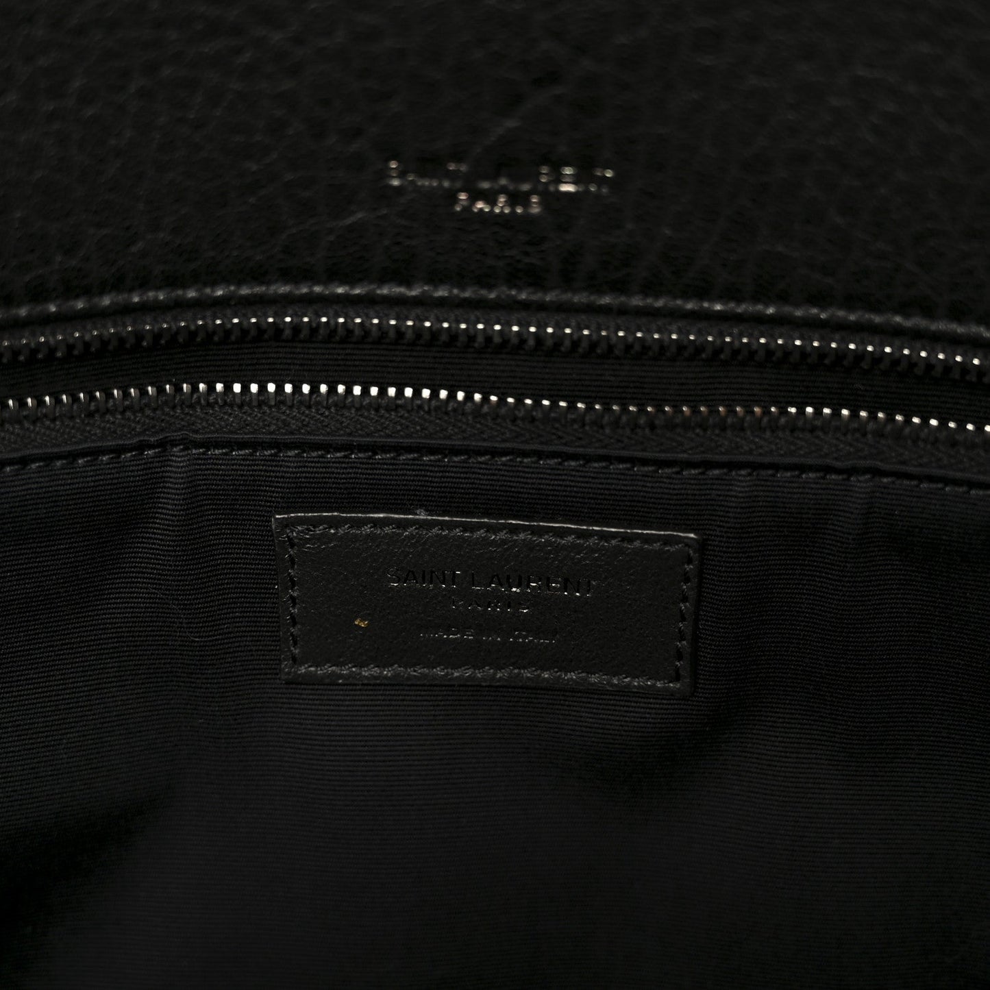 Saint Laurent Grained Lambskin Monogram Large Niki Chain Satchel Black