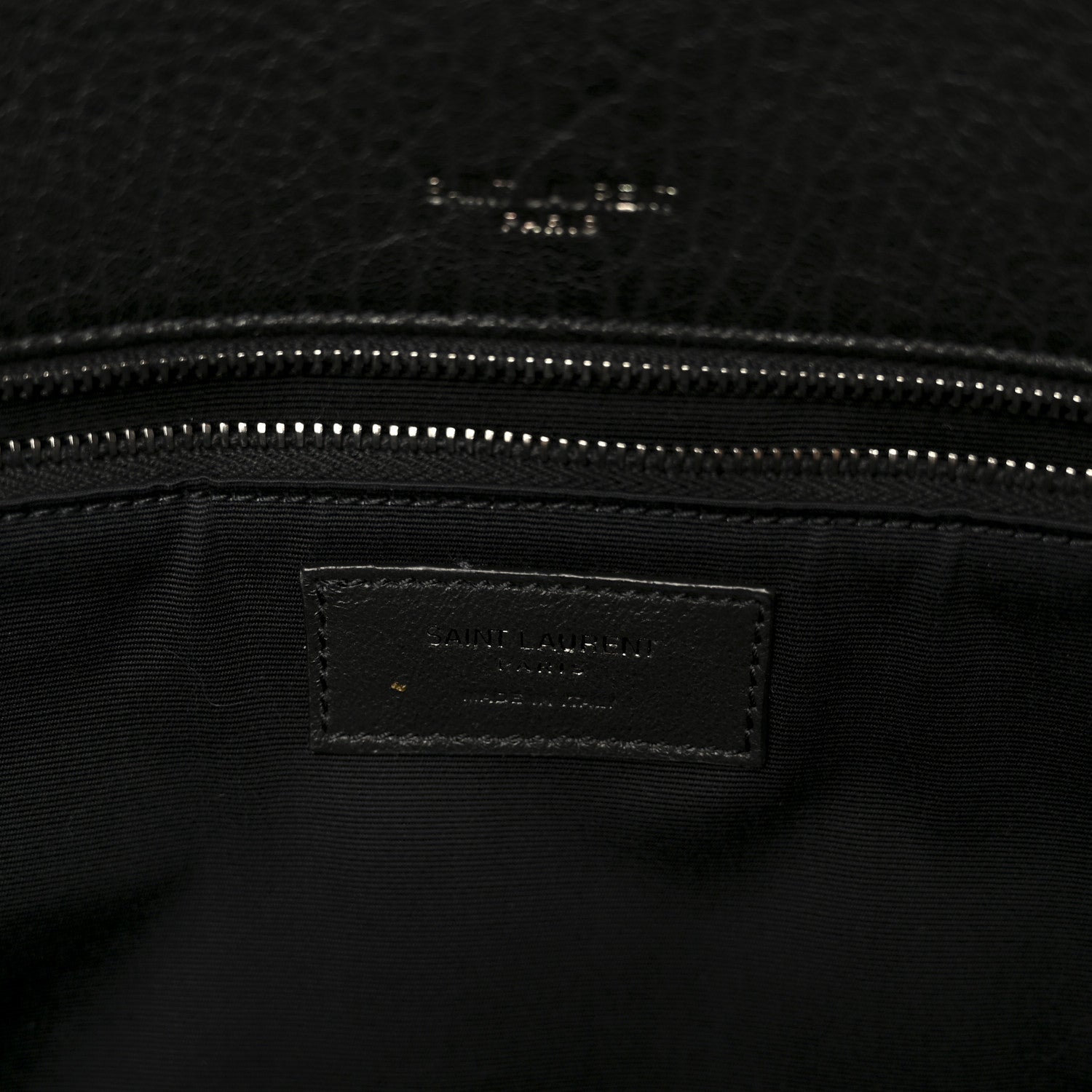 Saint Laurent Grained Lambskin Monogram Large Niki Chain Satchel Black