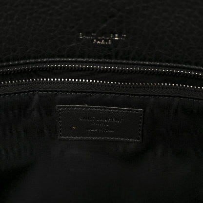 Saint Laurent Grained Lambskin Monogram Large Niki Chain Satchel Black