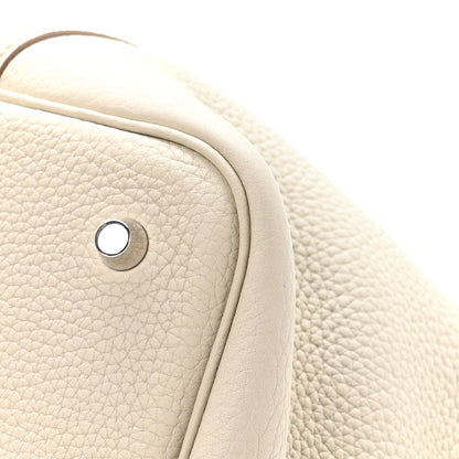 Taurillon Clemence Picotin Lock 22mm Tote Beton Ivory