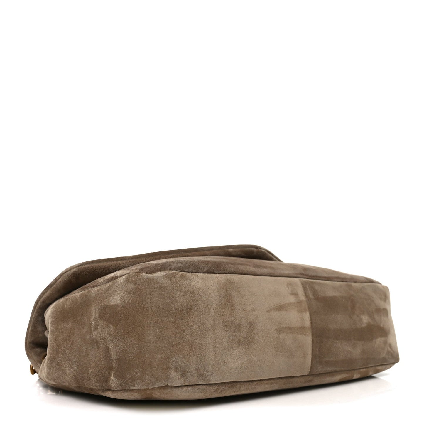 Saint Laurent Calypso Suede Large Shoulder Bag Taupe