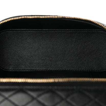Saint Laurent Lambskin Quilted Mini Gaby Vanity Case Black