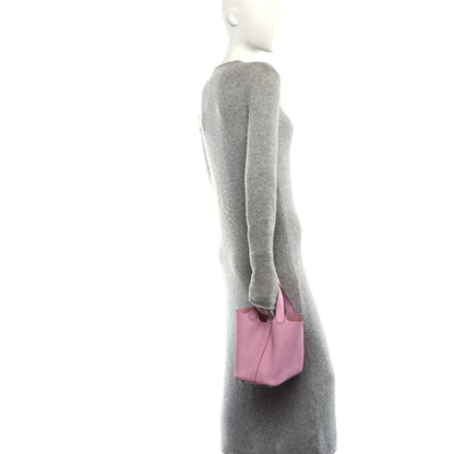 Taurillon Clemence Picotin Lock 18 PM Handbag in Rose Sakura