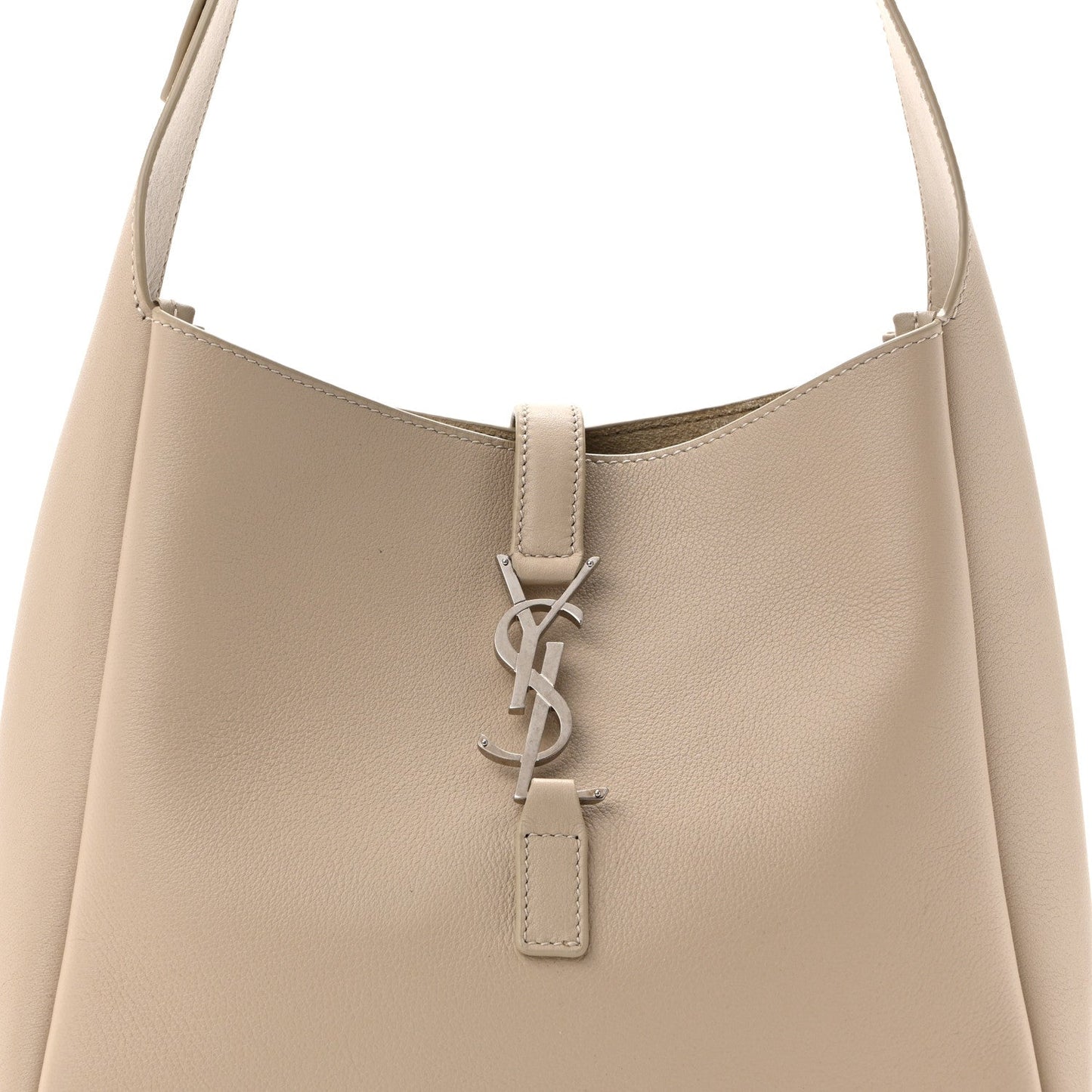 Saint Laurent Smooth Calfskin Small Le 5 A 7 Soft Hobo Bag Sea Salt