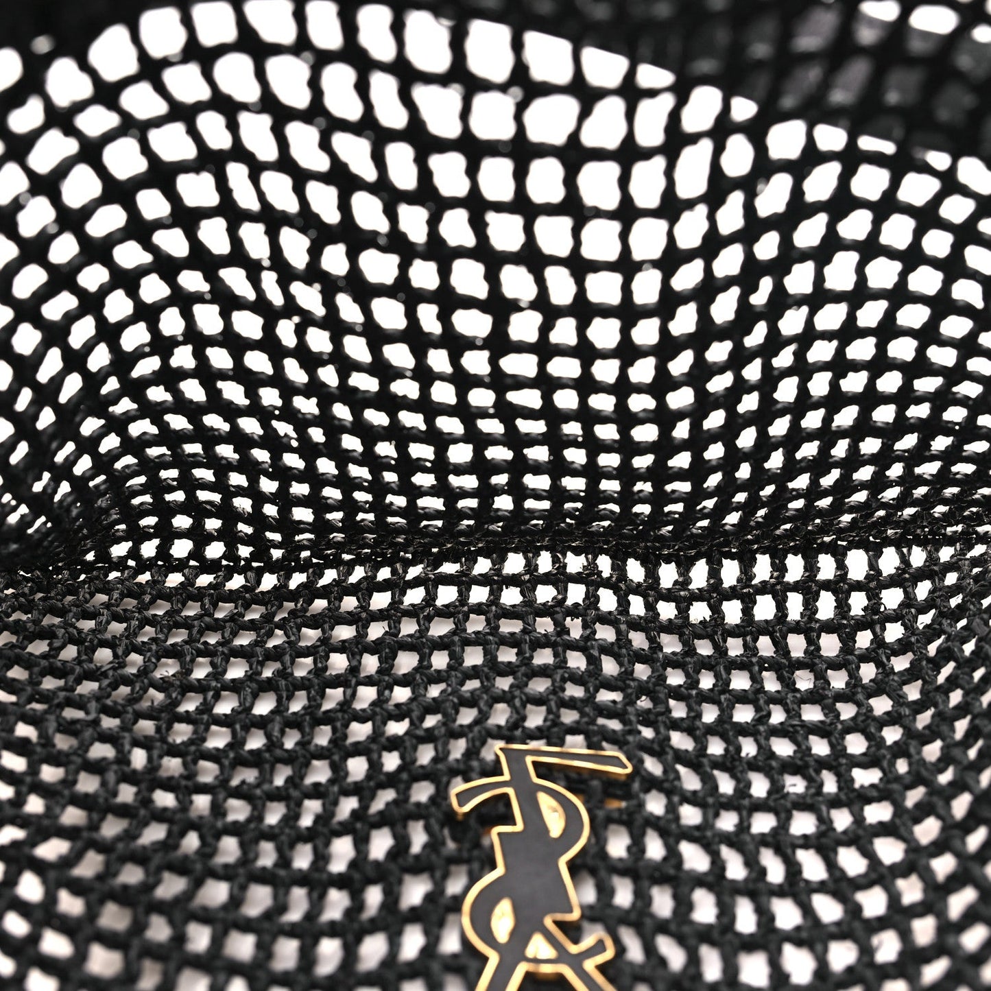 Saint Laurent Raffia Calfskin Oxalis Shoulder Bag Black