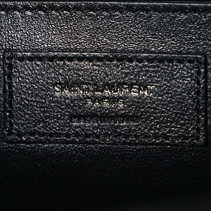 Saint Laurent Grain De Poudre Matelasse Medium Monogram Satchel Black