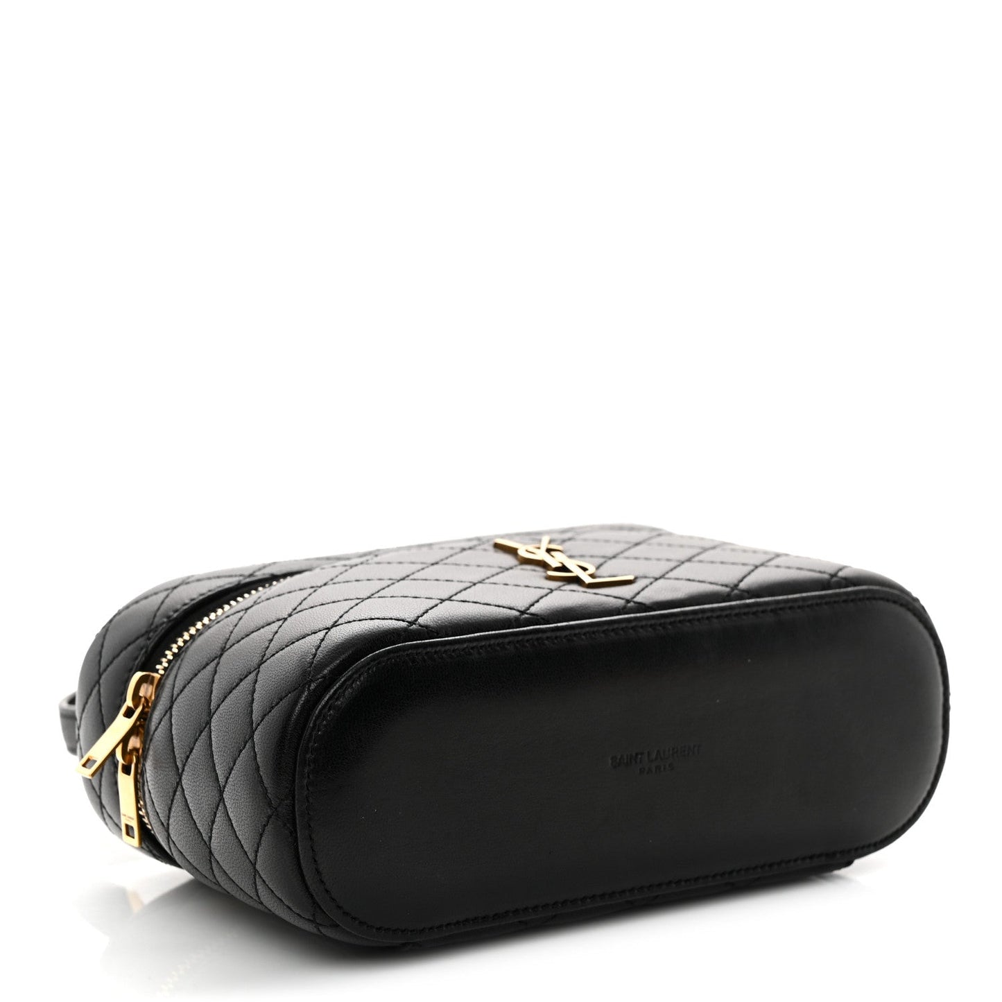 Saint Laurent Lambskin Quilted Mini Gaby Vanity Case Black