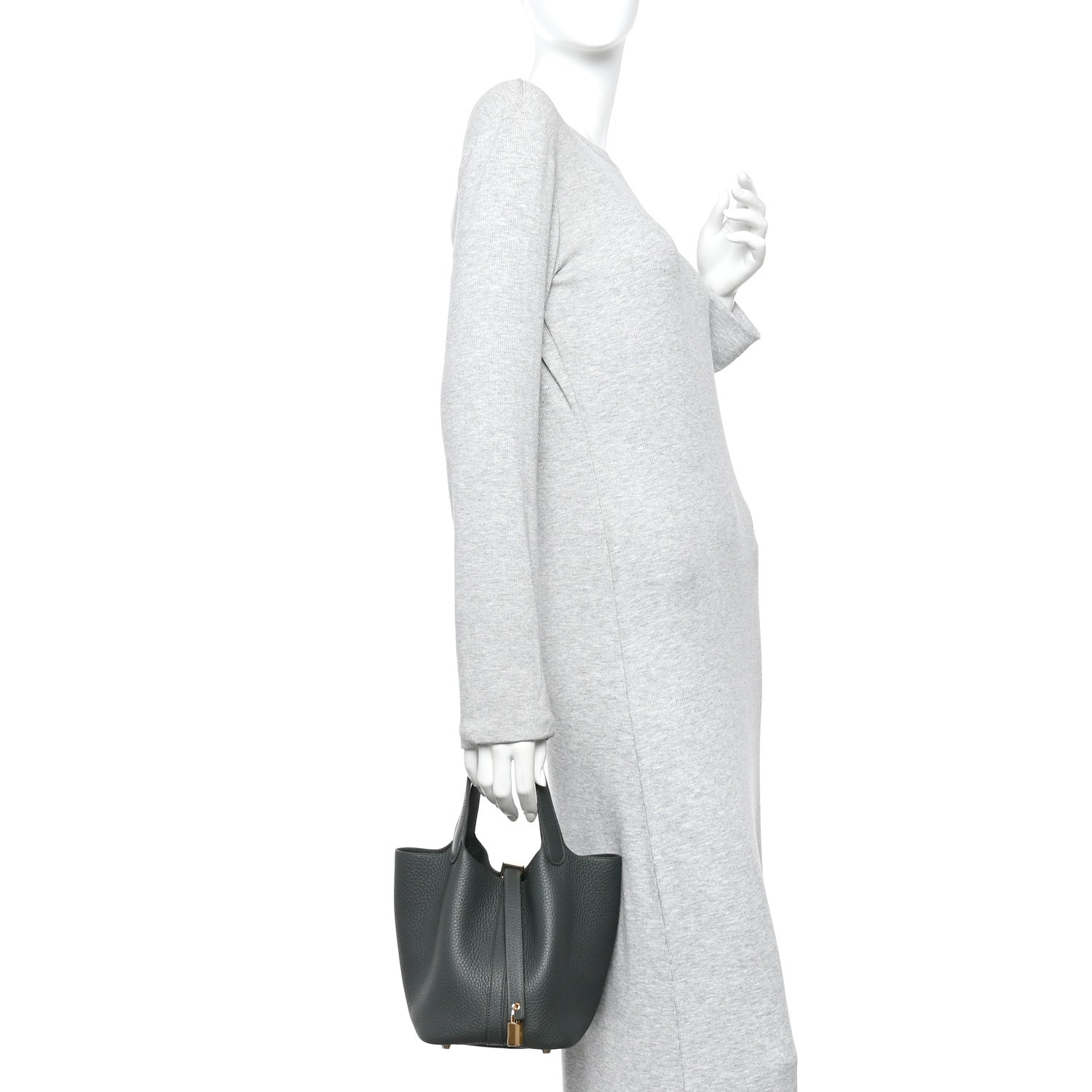 Taurillon Clemence Picotin Lock 18 PM Mini Bag Vert Mangrove