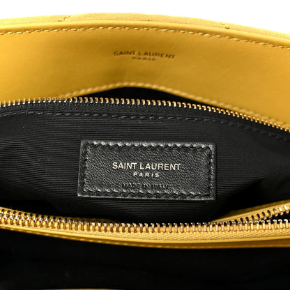 Saint Laurent Suede Y Quilted Monogram Medium Loulou Chain Satchel Chartreuse