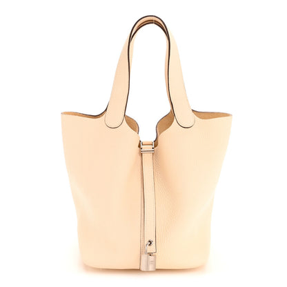 Taurillon Clemence Picotin Lock Bucket Bag 22mm Nata