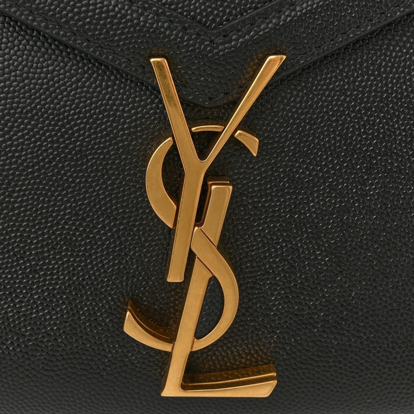 Saint Laurent Grain De Poudre Mini Classic Monogram Cassandra Top Handle Black
