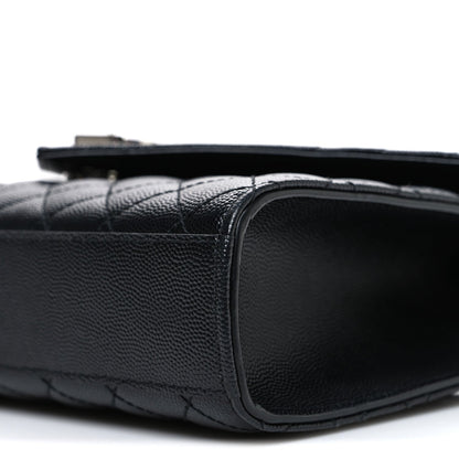 Saint Laurent Grain De Poudre Textured Mixed Matelasse Triquilt Medium Monogram Satchel