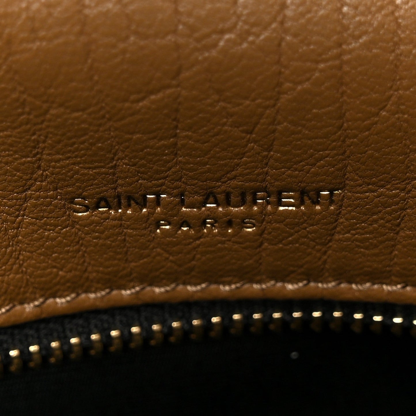 Saint Laurent Grained Lambskin Monogram Large Niki Chain Satchel Dark Cork