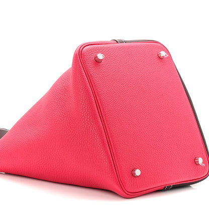 Taurillon Clemence Casaque Picotin Lock 18 PM Bucket Bag Rouge Sellier Framboise
