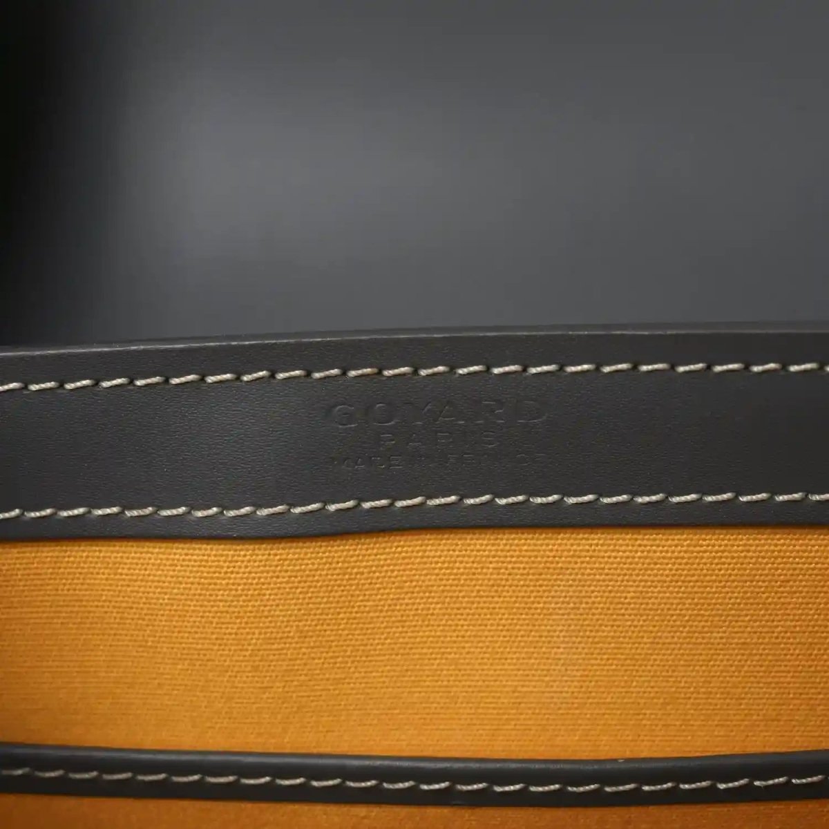 Goyard Goyardine Saigon PM Grey Canvas Bag With Wooden Handle - NEESTRA