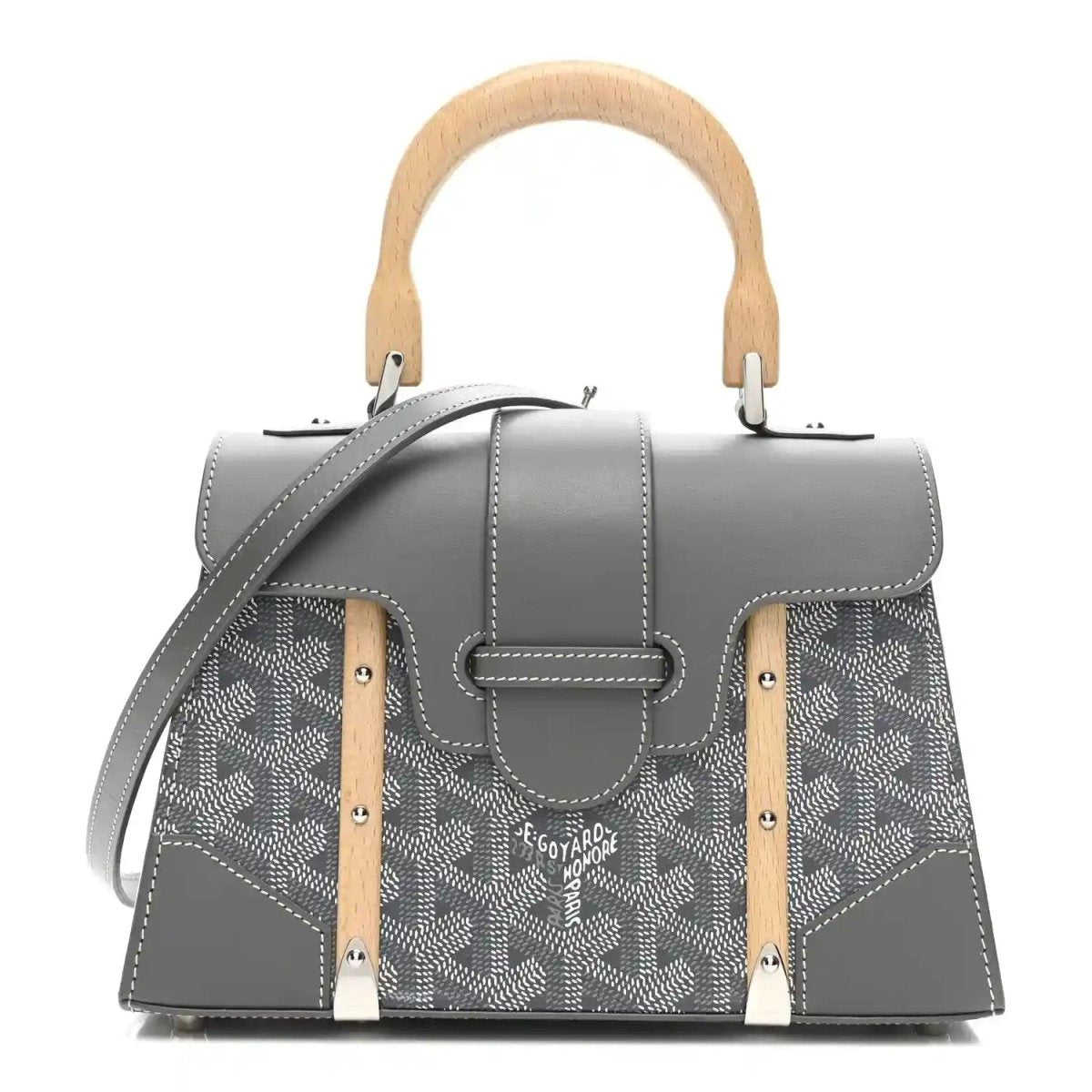 Goyardine Structure Mini Saigon Bag in Grey Canvas Leather - NEESTRA