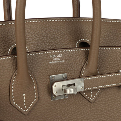 Hermes Birkin 25 Etoupe Togo Leather Brushed Palladium Hardware - NEESTRA
