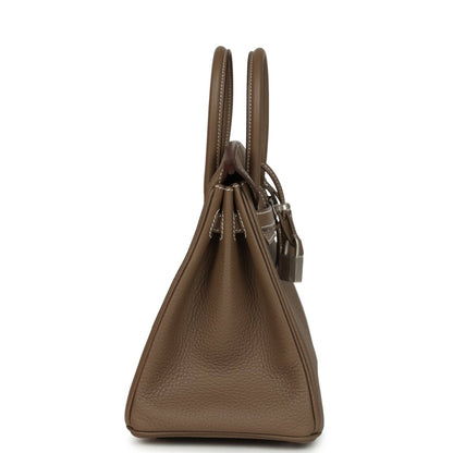 Hermes Birkin 25 Etoupe Togo Leather Brushed Palladium Hardware - NEESTRA
