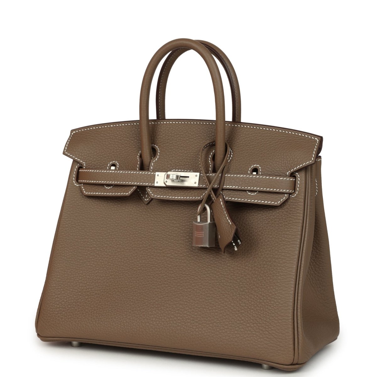 Hermes Birkin 25 Etoupe Togo Leather Brushed Palladium Hardware - NEESTRA