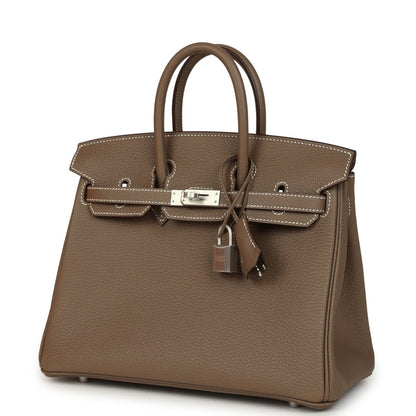 Hermes Birkin 25 Etoupe Togo Leather Brushed Palladium Hardware - NEESTRA