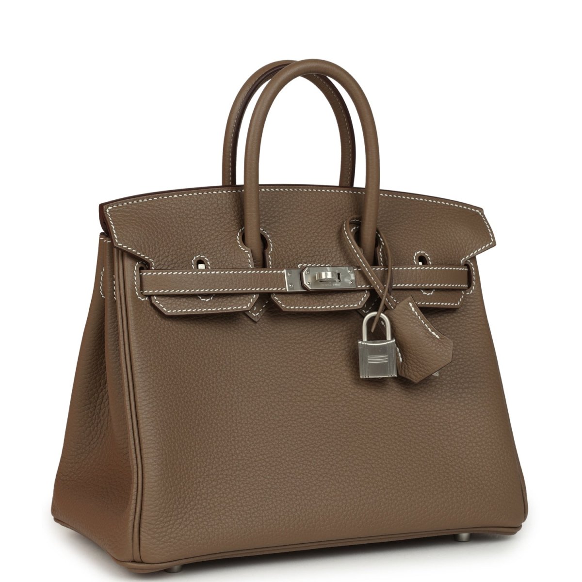 Hermes Birkin 25 Etoupe Togo Leather Brushed Palladium Hardware - NEESTRA