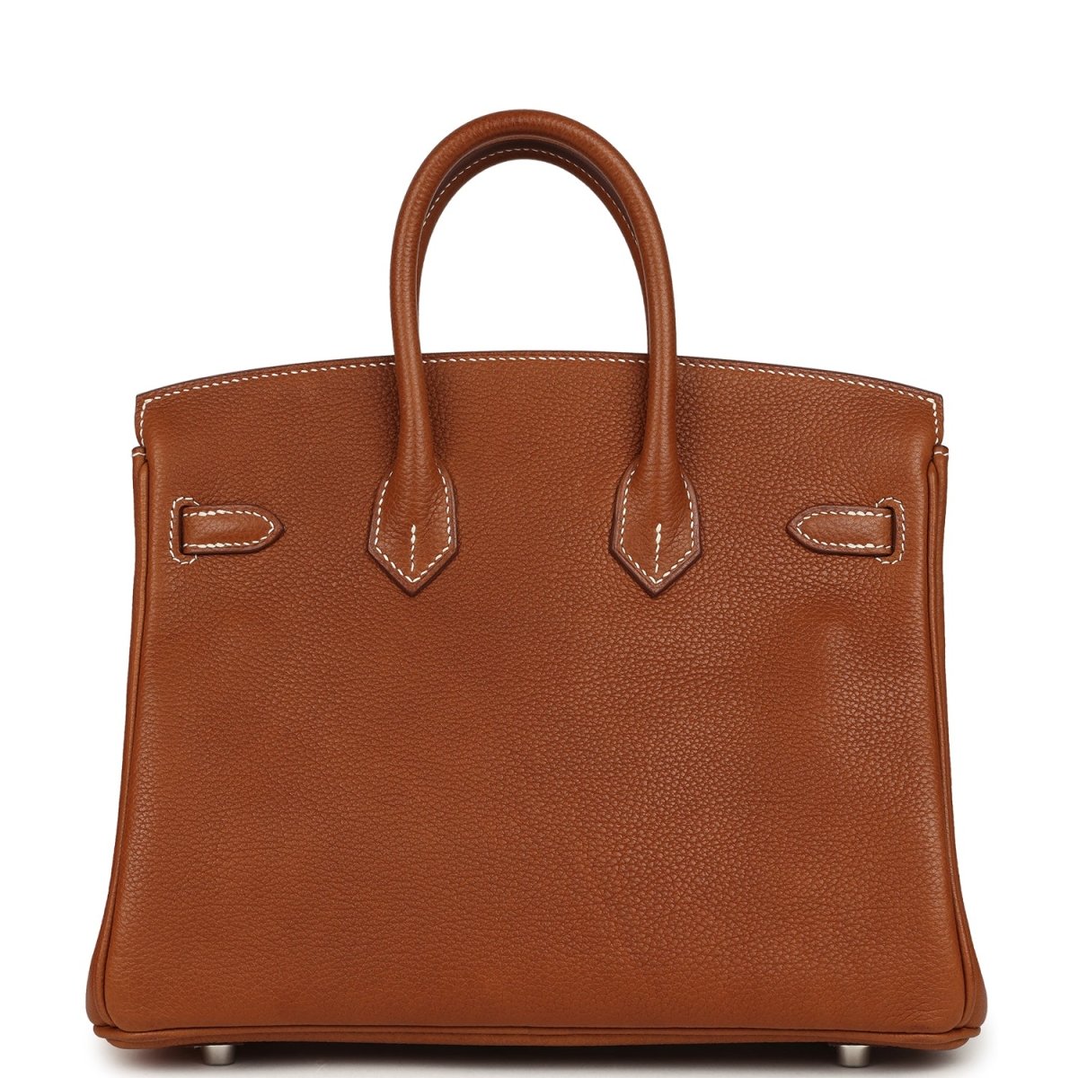 Hermes Birkin 25 Fauve Barenia Faubourg Leather Palladium Hardware Handbag - NEESTRA