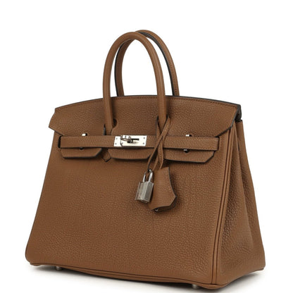 Hermes Birkin 25 Handbag Alezan Togo Leather Palladium Hardware - NEESTRA